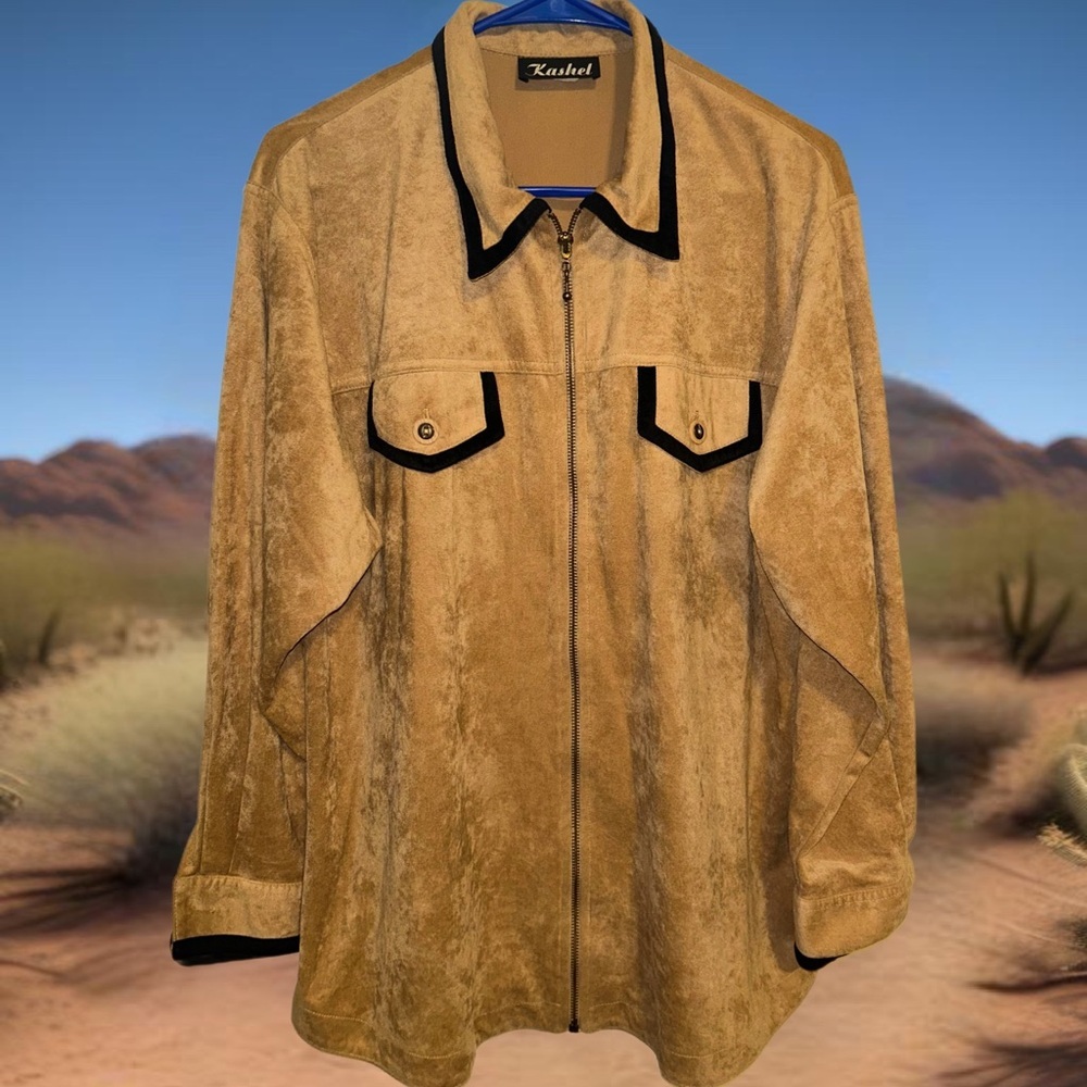 Kashel shacket camel brown button down size XL